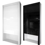 مکانیزم برقی درب کرکره ای شیشه رنگ مشکی عرض 750mm