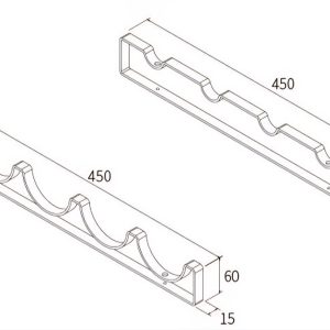 رک فلت جای بطری کفی رنگ مشکی عرض 450mm