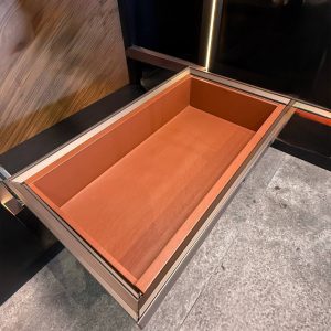 سبد چرمی ریلی رنگ موکا قرمز فرنچ استایل عرض 900mm