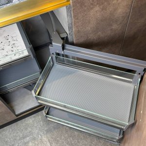 مجیک کرنر دو طبقه کریستال زیر صفحه چپ بازشو عرض 450mm